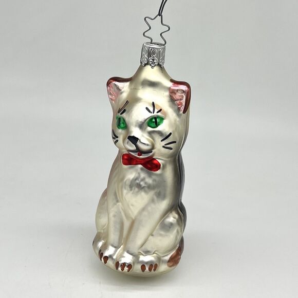 VTG Old World Christmas OWC Inge-Glas Germany Siamese Cat Blown Glass Ornament - Picture 3 of 11